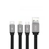 XO 3 in 1 Charge USB Charge Cable - Micro, Lightning and Type-C Connectors incl. - NB18 - 1m Black
