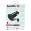 Swissten 2.4A Dual Port Car Charger - 20110910 + Lightning USB Cable - Black