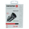 Swissten 2.4A Power Delivery (36W) Car Charger - 20111740 - With USB-A & USB-C Port - Silver
