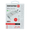 Swissten 2.1A Dual Port Travel Charger (10.5W) - 22055000 + MFI Lightning USB Cable - White