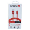 Swissten Textile Lightning Cable - 71527601 - 3m - Red