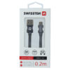 Swissten Textile Type-C USB Cable - 71521102 - 0.2m - Grey