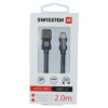 Swissten Textile Type-C USB Cable - 71521302 - 2m - Grey