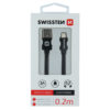 Swissten Textile Lightning Cable - 71523101 - 0.2m - Black