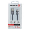 Swissten Textile Lightning Cable - 71523202 - 1.2m - Grey
