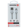 Swissten Textile Lightning Cable - 71523203 - 1.2m - Silver