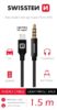 Swissten Textile Lightning Cable to 3.5mm (Male) Cable - 73501213 - 1.5M - Black