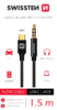 Swissten Textile Type-C USB Cable to 3.5mm (Male) Cable - 73501303 - 1.5M - Black