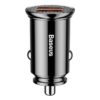 Baseus Car Charger Circular Plastic A+A Dual Quick Charge 3.0 30W Black (CCALL-YD01)
