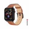 Swissten Apple Watch 42-49mm Leather Band - 46000813 - Black Buckle - Brown
