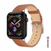 Swissten Apple Watch 42-49mm Leather Band - 46000814 - Silver Buckle - Brown